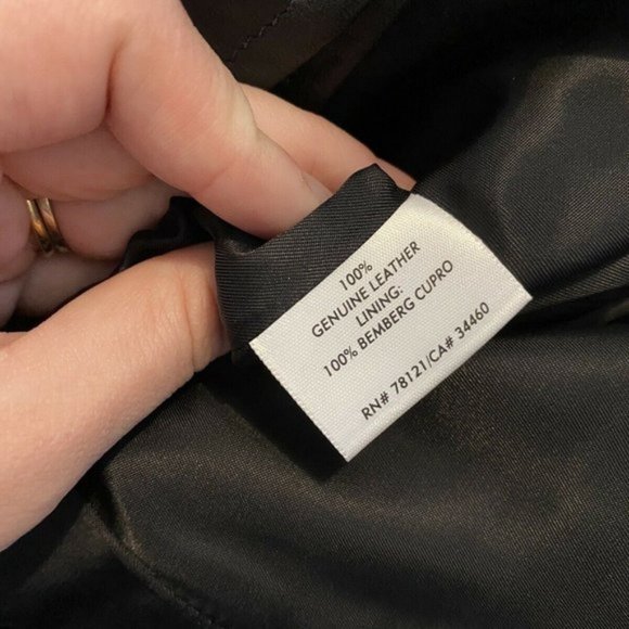 Eileen Fisher Black Genuine Leather Moto Jacket - Picture 7 of 8